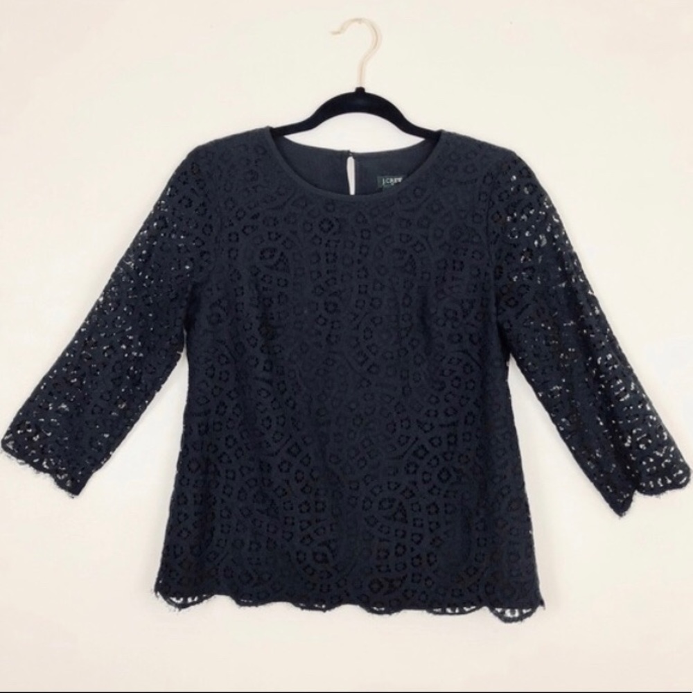 JCrew 3/4 sleeve Lace top